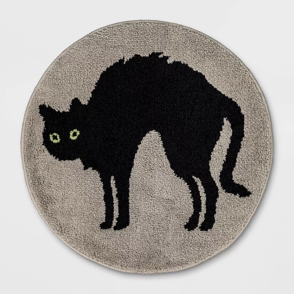 22" nwt Halloween Round Black Cat Bath Rug - Hyde and EEK! Boutique